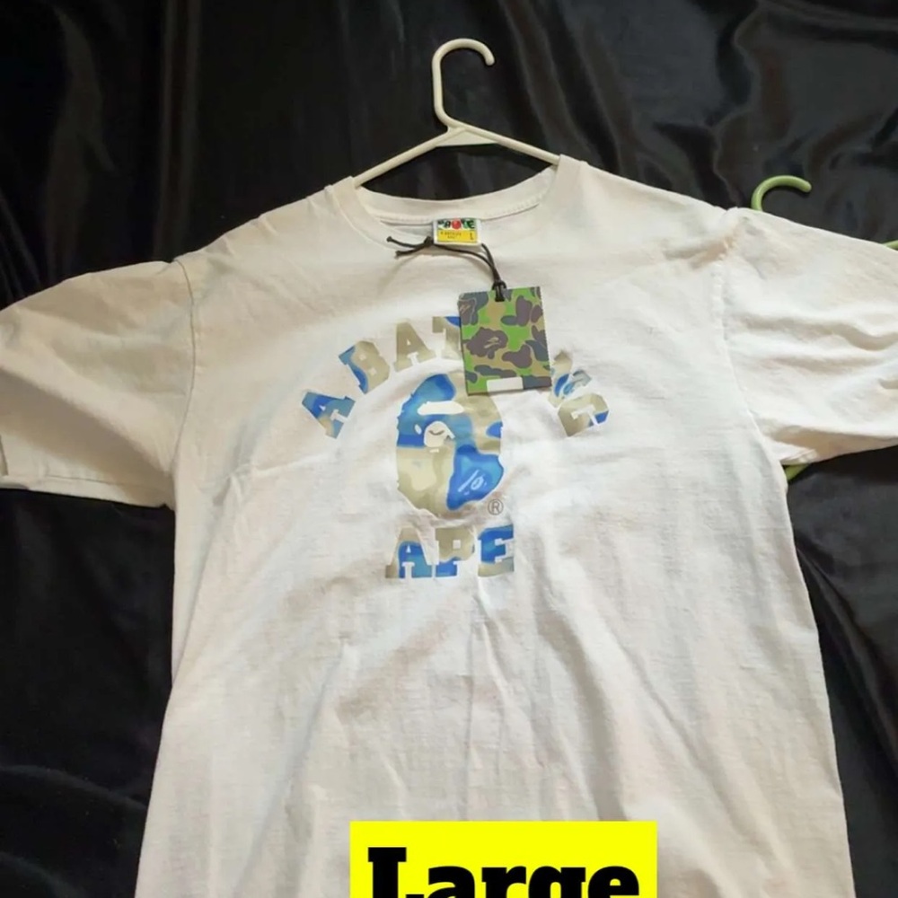 Bape White and Blue Men's Shirt